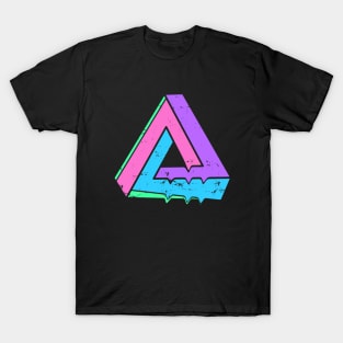 Cyberpunk Retro Wave Electro Synth Pop Escher Triangle T-Shirt